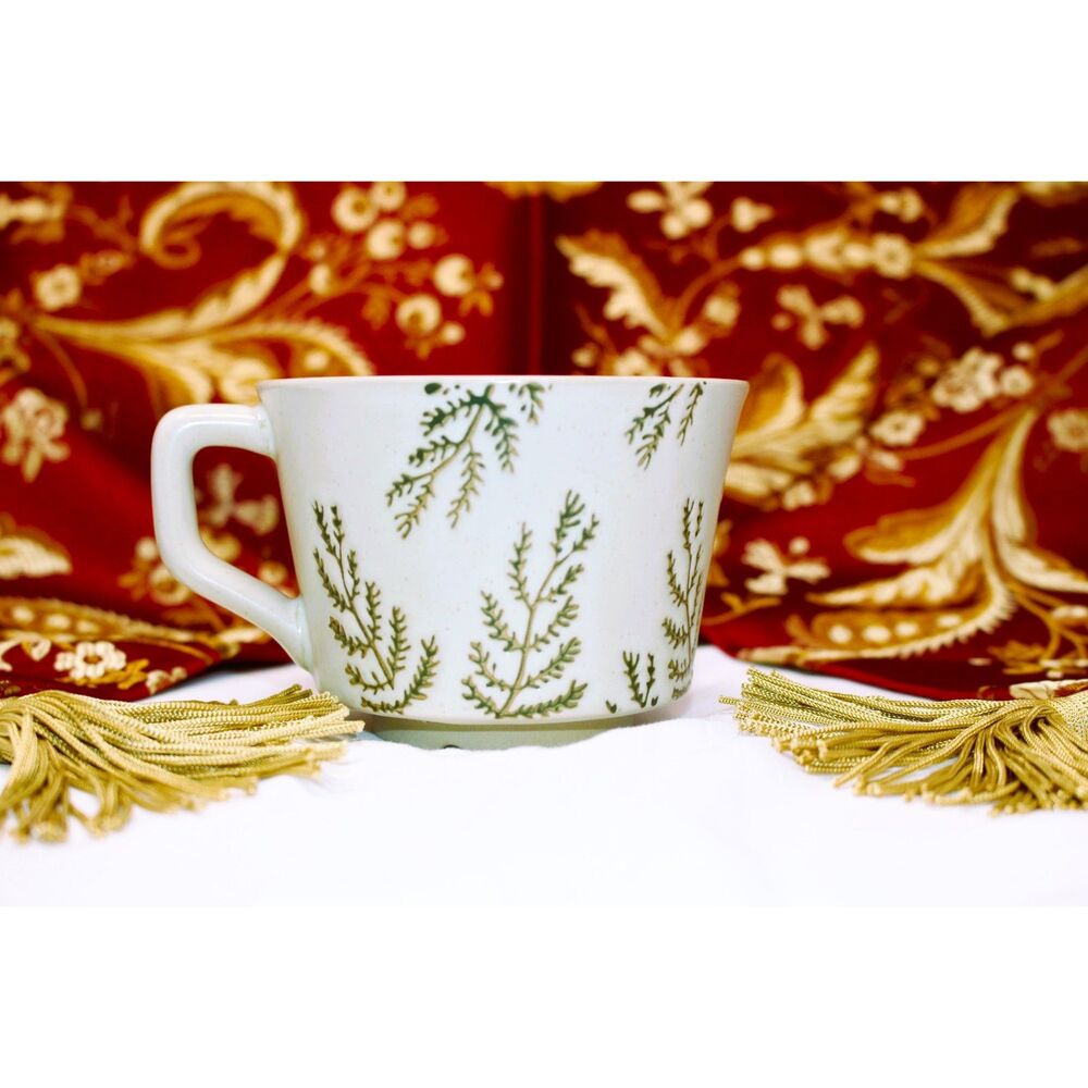 Ceramic Fern Leaf Cappuccino, Tea, Latte Cup etc Rare Find by Potter's Studio